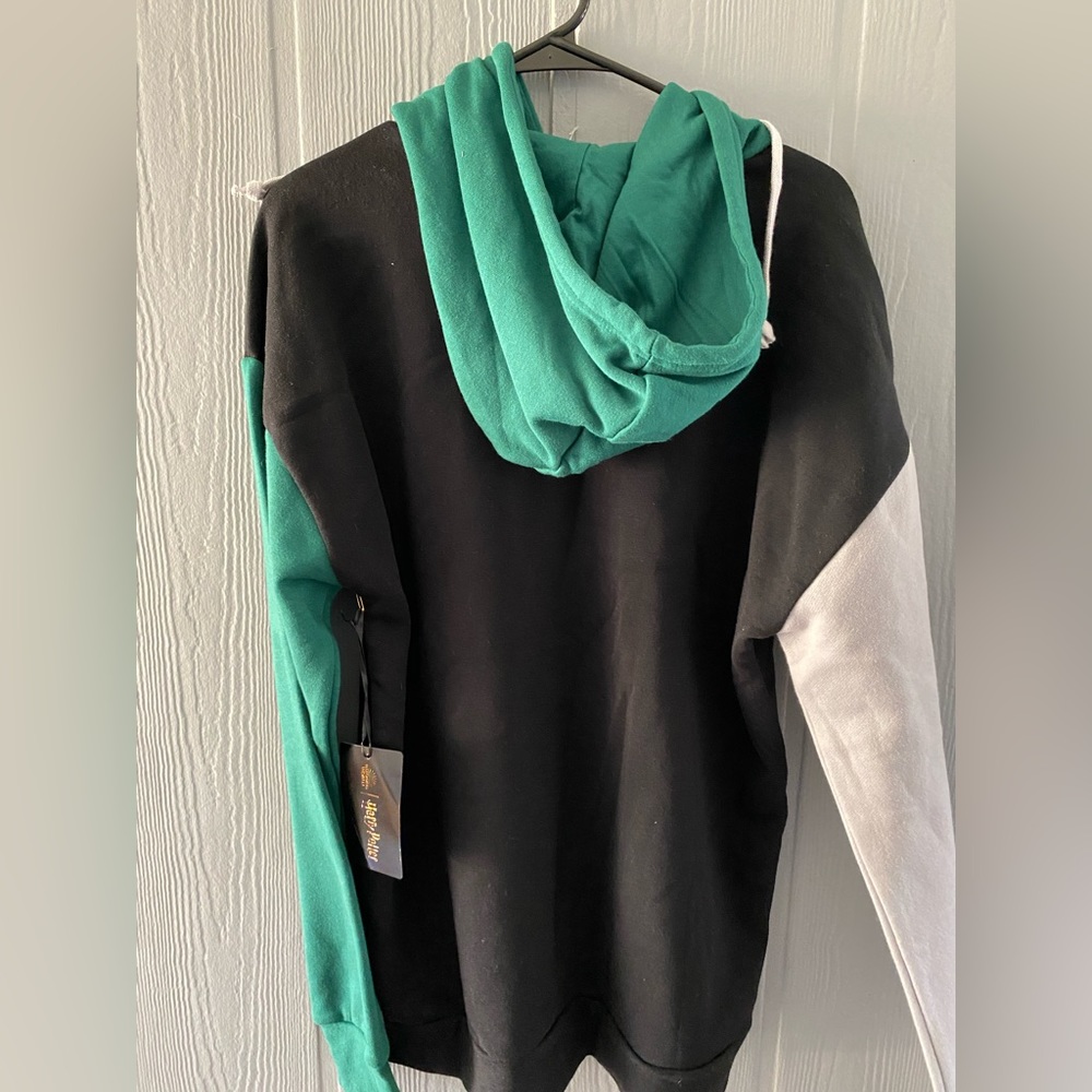 BoxLunch Harry Potter Slytherin Color Block Collegiate Hoodie - Picture 3 of 4